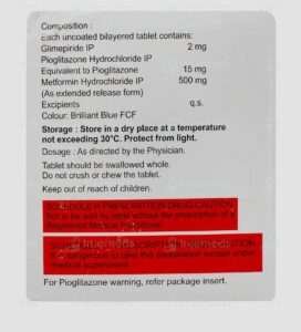 A blister pack of Glimihelp PM2 Tablet with clear labeling and dosage instructions.