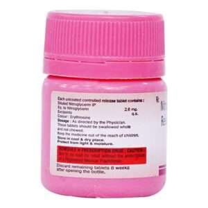 A blister pack of Nitro-G 2.6 Tablets (30’s) with clear labeling and dosage instructions.