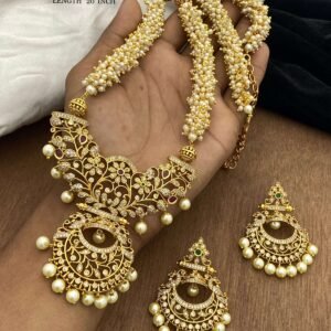 Matt Finish CZ Pearl Necklace KC-NL-10