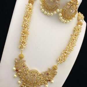 Matt Finish CZ Pearl Necklace KC-NL-11