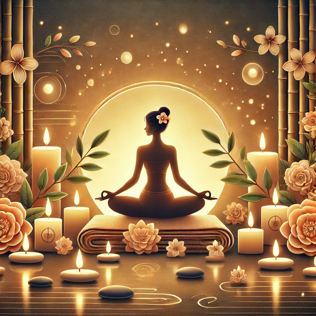 Various yoga practices including body-mind-soul yoga, prenatal yoga, mental wellness yoga, breathing techniques, group yoga, and nature-inspired retreats, showcasing harmony, relaxation, and accessibility for all.