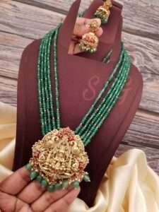 Elegant 1 gram gold necklace with intricate traditional design.