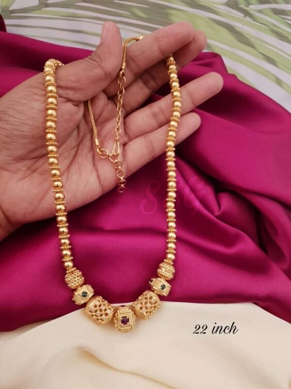 Lightweight 1 gram gold necklace perfect for festive occasions.