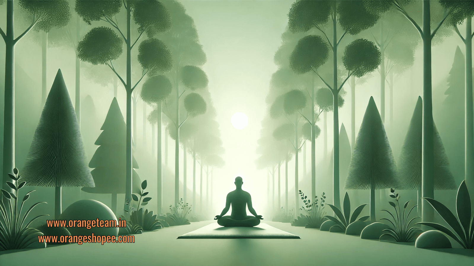 A serene person meditating in silence, surrounded by nature during a quiet morning.