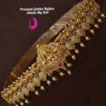 Elegant gold replica hip belt with bow design for women