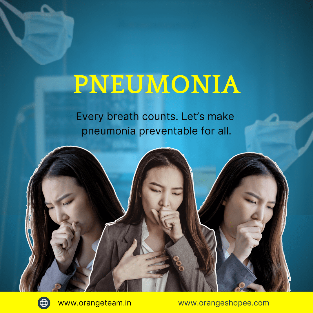 Illustration depicting pneumonia infection in lungs and brain degeneration in Parkinson’s Disease