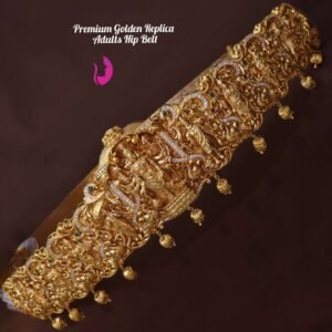 Elegant gold replica hip belt with bow design for women