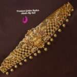 Elegant gold replica hip belt with bow design for women