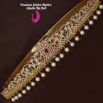 Elegant gold replica hip belt with bow design for women