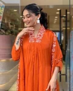 Elegant embroidered kurta with cotton pants and soft dupatta