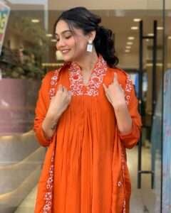 Elegant embroidered kurta with cotton pants and soft dupatta