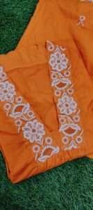 Elegant embroidered kurta with cotton pants and soft dupatta