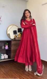 Elegant embroidered kurta with cotton pants and soft dupatta