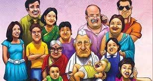 A social gathering highlighting collectivism in Indian society.