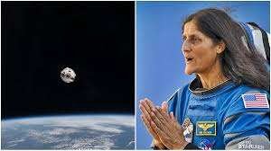 View of Earth from the International Space Station, symbolizing the journey back home.