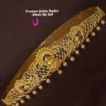 Elegant gold replica hip belt with bow design for women