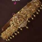 Elegant gold replica hip belt with bow design for women