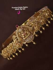 Elegant gold replica hip belt with bow design for women