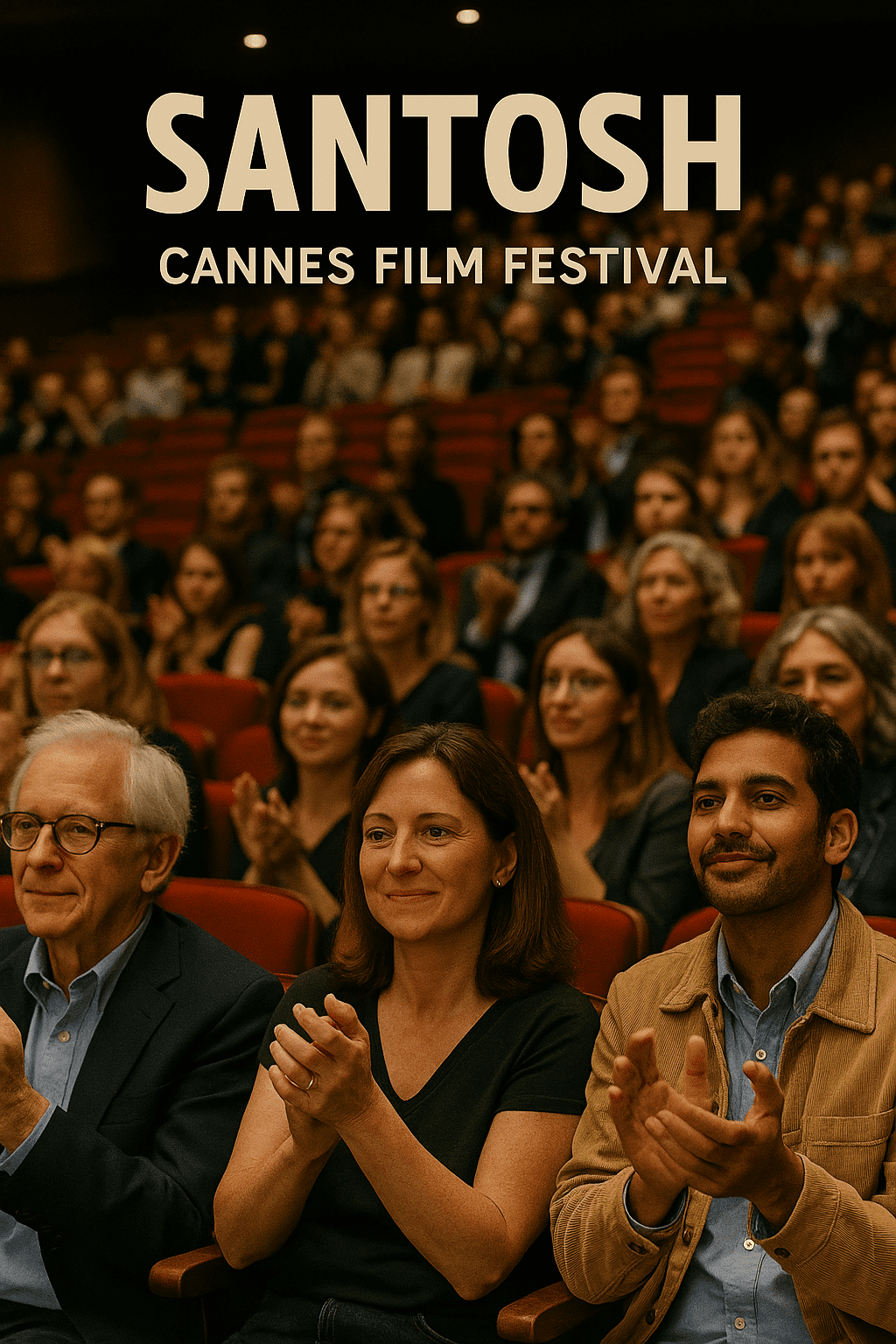 Audience at Cannes Film Festival applauding after the screening of Santosh.