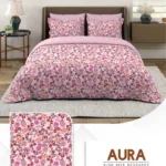 Layers Aura cotton king size bedsheet set on a neatly made bed