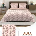 Layers Aura cotton king size bedsheet set on a neatly made bed