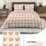 Premium cotton king size bedsheet set with pillow covers on a neatly made bed