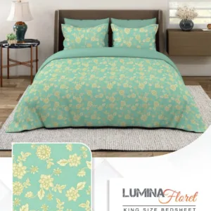 Premium cotton king size bedsheet set with pillow covers on a neatly made bed