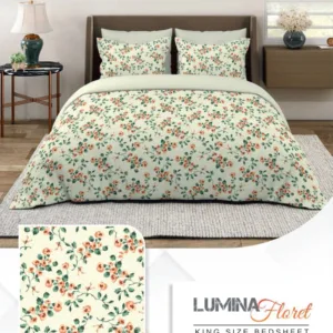 Premium cotton king size bedsheet set with pillow covers on a neatly made bed