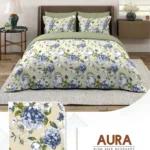 Layers Aura cotton king size bedsheet set on a neatly made bed