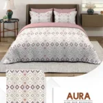 Layers Aura cotton king size bedsheet set on a neatly made bed
