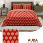 Layers Aura cotton king size bedsheet set on a neatly made bed