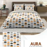 Layers Aura cotton king size bedsheet set on a neatly made bed