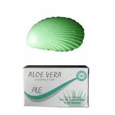 Natural green soap bar with Aloe Vera extract and Vitamin E for daily skincare