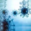 3D illustration of an ancient virus structure with protein spikes, representing the concept of a zombie virus emerging from permafrost