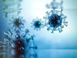 3D illustration of an ancient virus structure with protein spikes, representing the concept of a zombie virus emerging from permafrost