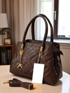 DARK BROWN High-quality zippered sling handbag for women