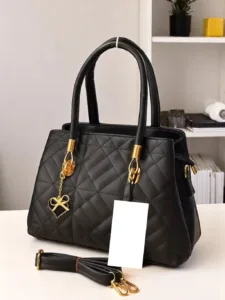 BLACK High-quality zippered sling handbag for women