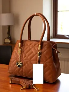 BROWN High-quality zippered sling handbag for women